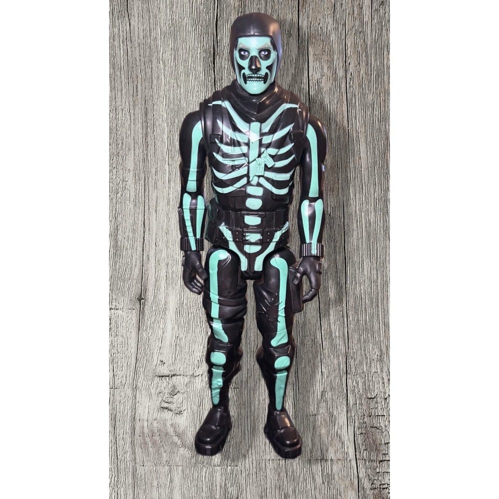 Fortnite Skull Trooper Green Glow Action Figure Epic Games 2019 -11.5"H